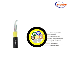 FCST ADSS Aerial Fiber Optic Cable Single Jackets 1-144 Cores